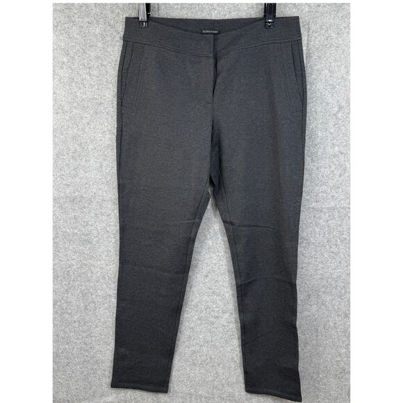 Eileen Fisher Trouser Pants Womens Small 32x30 Gray Tapered Stretch Zip‎ Pockets - Picture 2 of 8